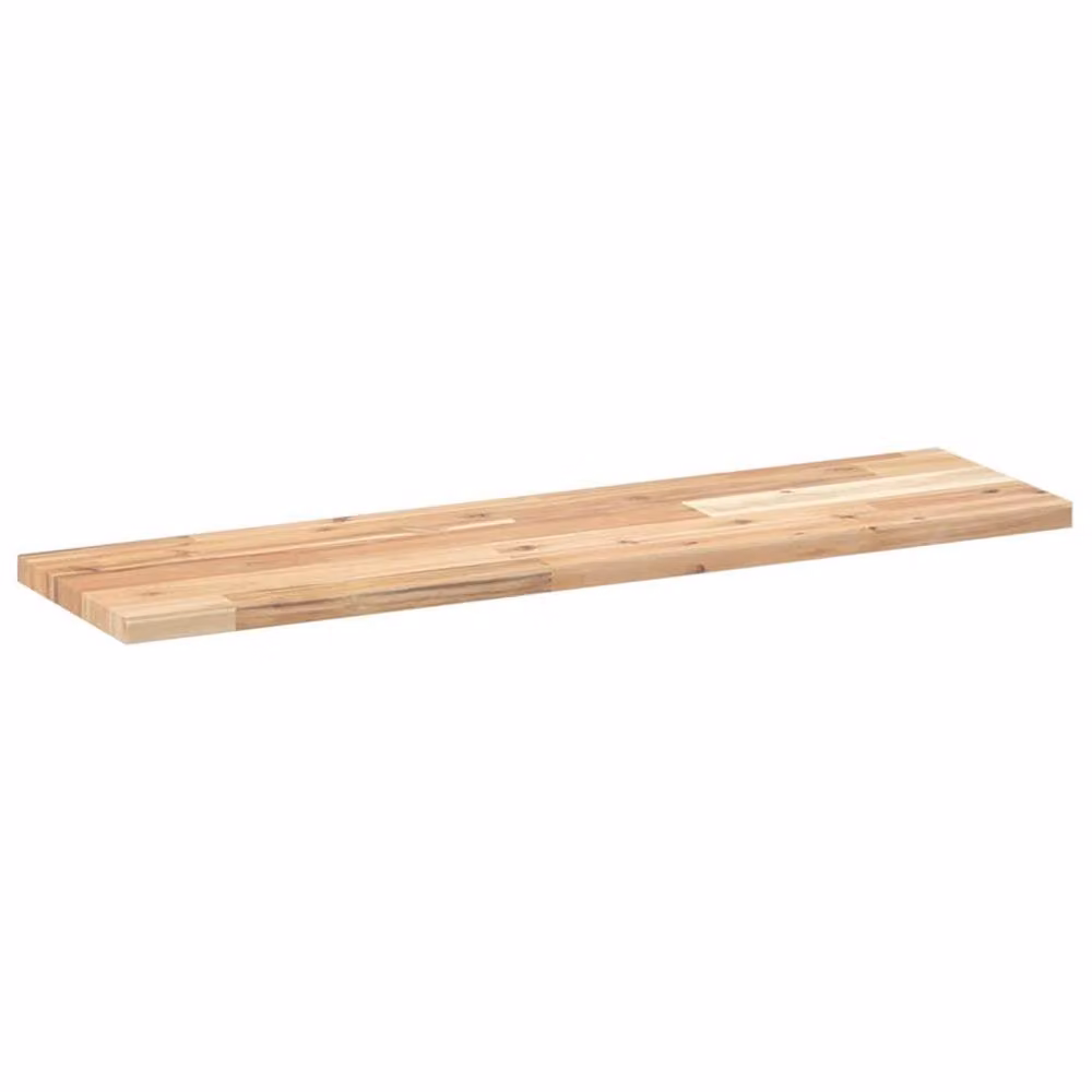 Berkfield Home Floating Wall Mounted Acacia Wood Shelf in Brown, W: 80 cm, D: 20 cm, H: 2 cm – 2
