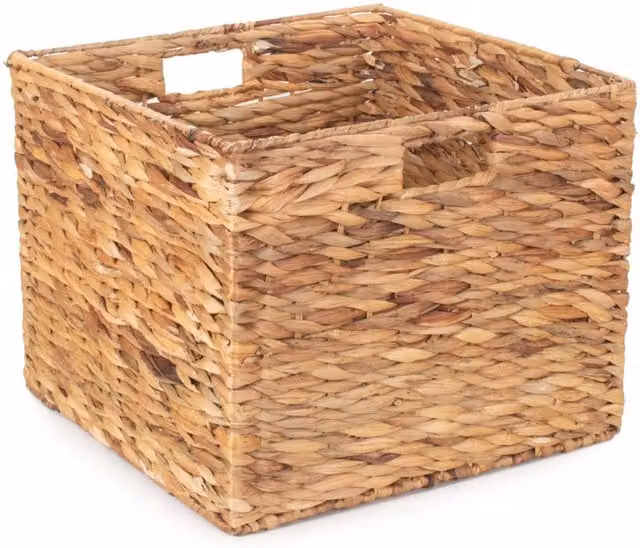 Red Hamper Square Water Hyacinth Storage Basket in Brown, 35 cm – 1