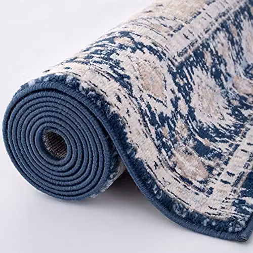THE RUGS Oriental Boho Area Rug in Blue, Beige and Brown, W: 80 cm, L: 150 cm – 6