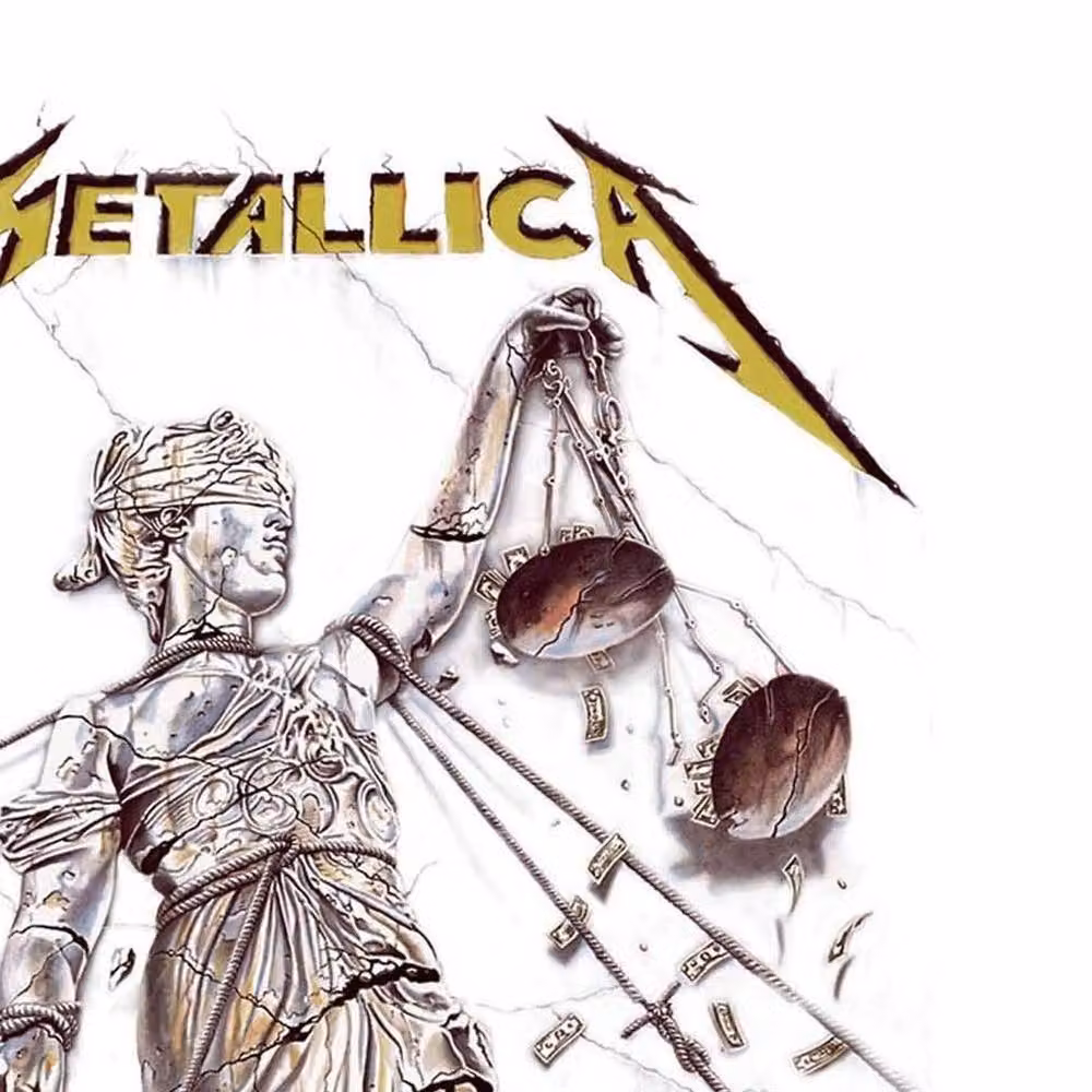 Metallica And Justice For All Textile Poster in White and Grey – 2