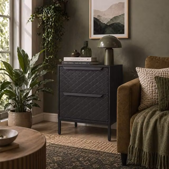 Wyld Haus Nomiba 2 Drawer Fabric Storage Unit in Black