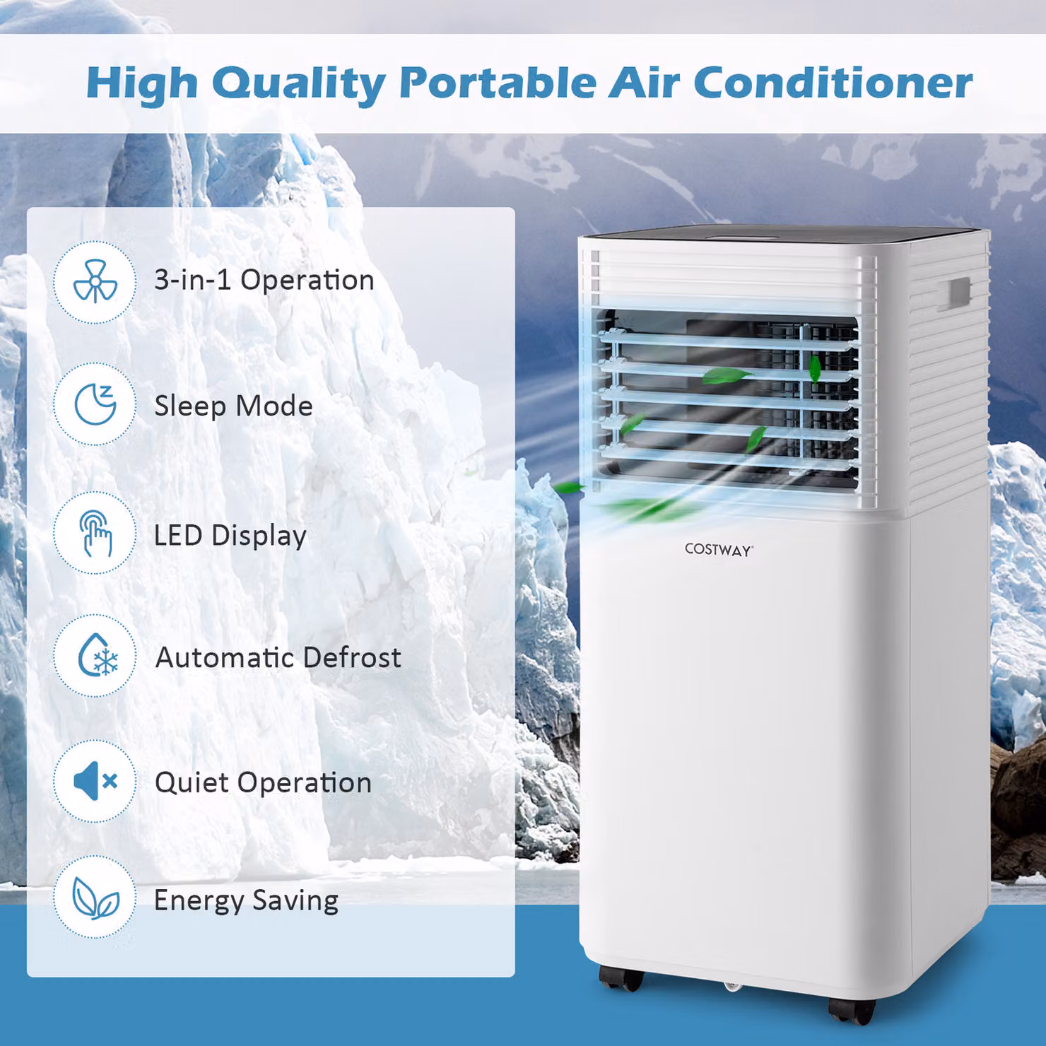 Costway 9000 BTU Portable Monobloc Air Conditioner in White – 2
