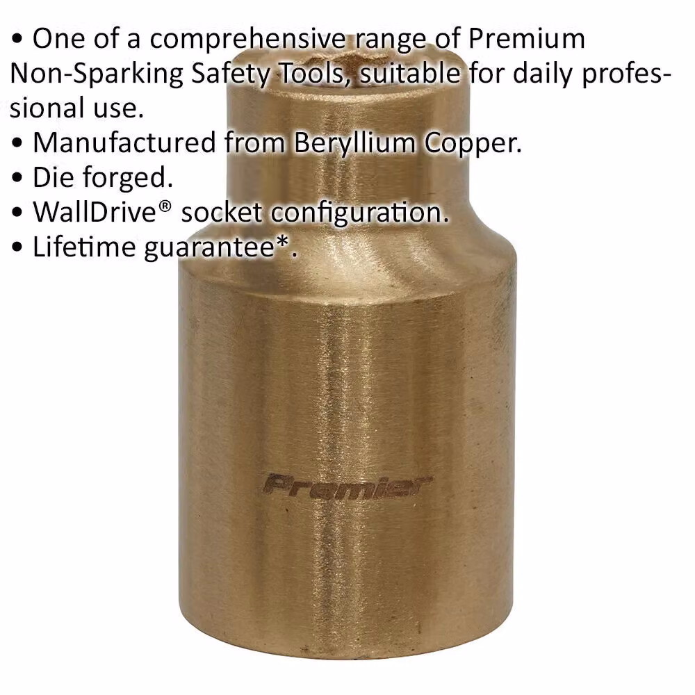 Loops 9mm Non-Sparking WallDrive Socket with 1/2 inch Square Drive in Gold Beryllium Copper – 2