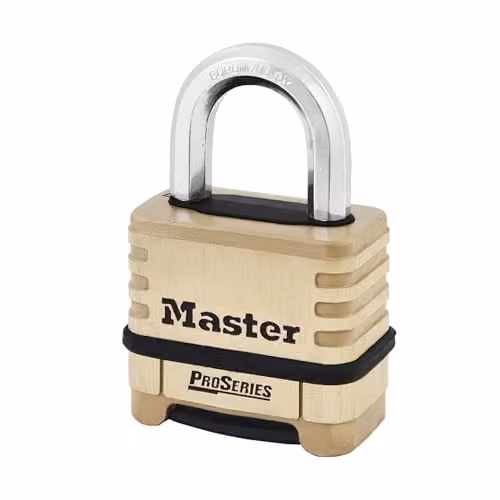 Master Lock ProSeries 4 Digit Combination Brass Padlock in Gold