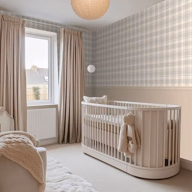 I Love Wallpaper Classic Checked Pattern Wallpaper in Blue