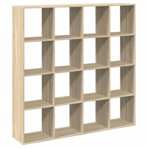vidaXL Book Cabinet in Sonoma Oak, Brown Engineered Wood, W/D/H: 137.5 x 29 x 137.5 cm