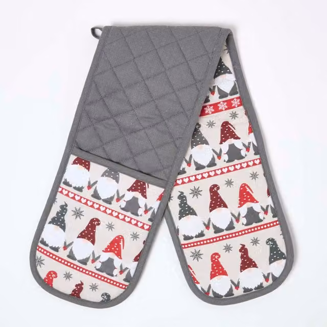 Homescapes Multicolour Polyester Blend Oven Glove with Hanging Loop