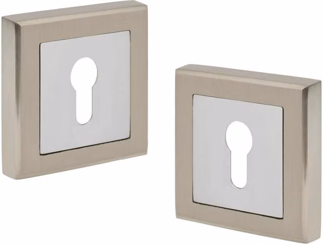 Golden Grace Key Hole On Square Rose Escutcheon in Chrome