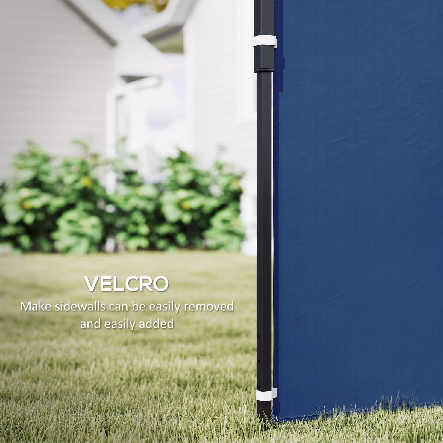 Outsunny Set of Two Blue Gazebo Frame Replacement Walls, W 300 x D 300 x H 193 cm – 5