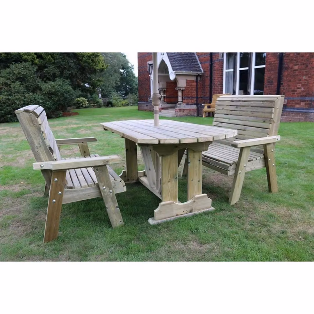 Churnet Valley Garden Furniture Ltd Ergo 6 Seat Dining Set with Cushions in Brown – 2