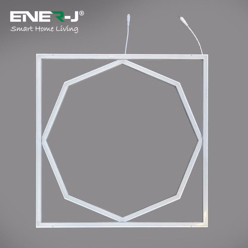 ENER-J 40W LED Recessed Panel Light with Hexagon Design, White, W/D/H: 60 x 60 x 1 cm – 3