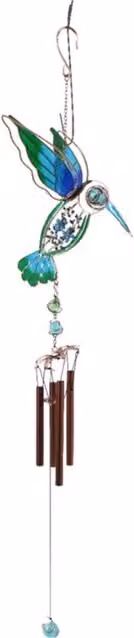 KDMK Blue and Green Hummingbird Metal Hanging Windchime, Height: 79 cm