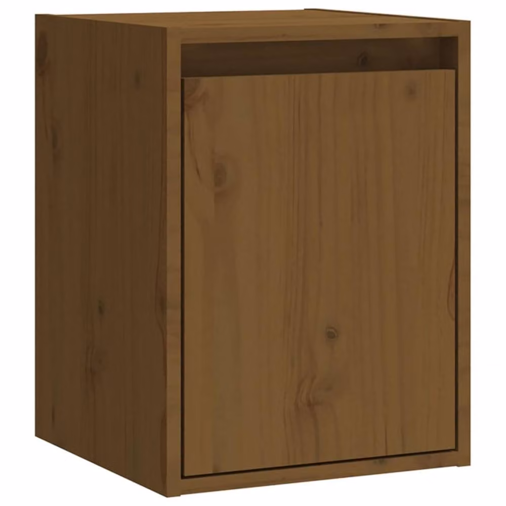 Berkfield Home Set of 2 Wall Mounted Solid Pine Cabinets in Honey Brown, W/D/H: 30 x 30 x 40 cm – 4