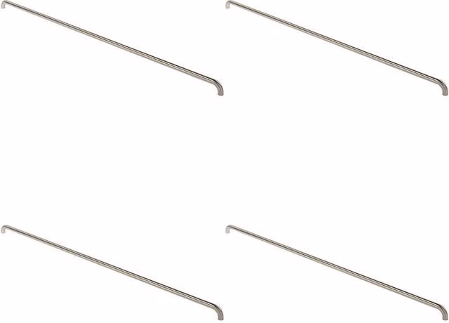 Loops 4-Pack Round D Bar Pull Handles in Brushed Satin Steel, Silver, Fixing Centres: 1830 mm, Diameter: 30 mm