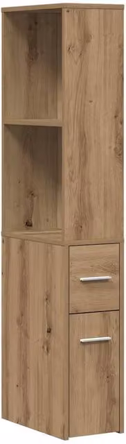 Berkfield Home Narrow Bathroom Cupboard with Wheels in Artisan Oak Brown – 1