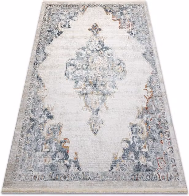 RugsX Distin Modern Vintage Rectangular Rug in White, W: 140 cm, D: 190 cm