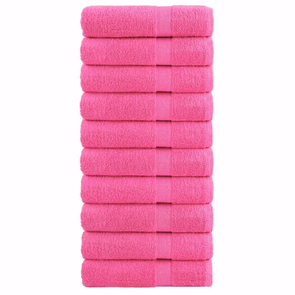 Berkfield Home SOLUND Premium Cotton Terry Shower Towels, Pink, 10 Pack, W: 70 cm, H: 140 cm, 600 gsm – 2