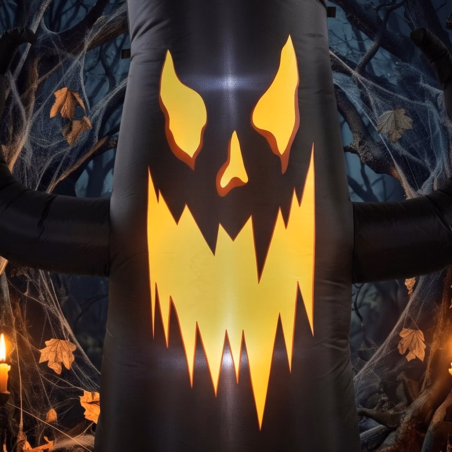 Outsunny 8 FT Halloween Inflatable Spooky Tree with Ghost and Pumpkin, Multicolour Blow Up Decoration for Indoor and Outdoor Use – 5