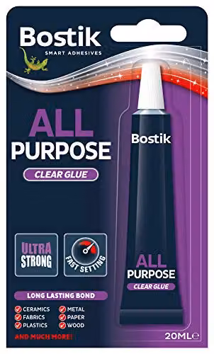 Bostik All-Purpose Water Resistant Adhesive, Transparent, 20ml – 1