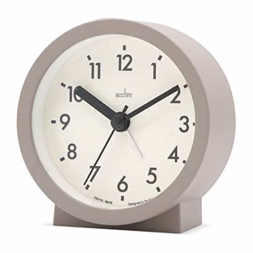 Acctim Gaby Small Analogue Contemporary Beside Alarm Clock in Brown
