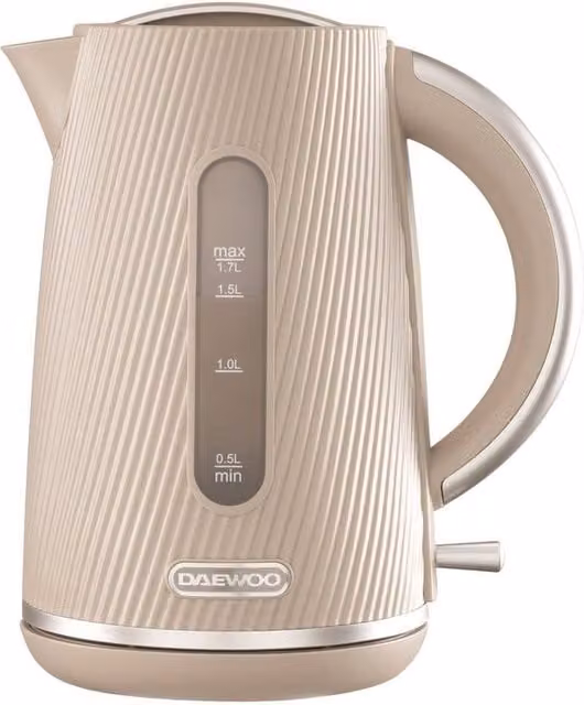 Daewoo Cascade 1.7L 3kW Rapid Boil Electric Jug Kettle with Auto Shut-off, Beige