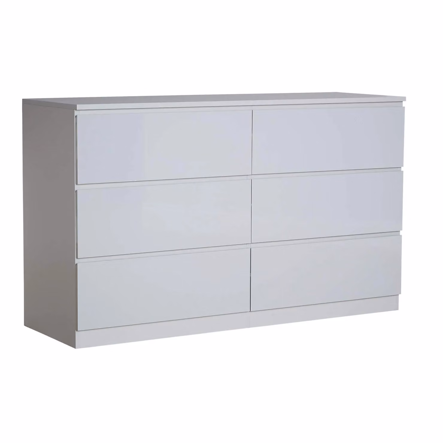 Home Source 6 Drawer Chest Modern Grey Glossy Bedroom Storage Unit W/D/H: 120 x 40 x 72 cm – 2