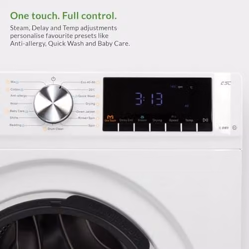 Willow WWD8514WH 8kg 1400 Spin Washer Dryer with BLDC Inverter Motor, 15 Programs and LED Display, Front Loading, White – 3