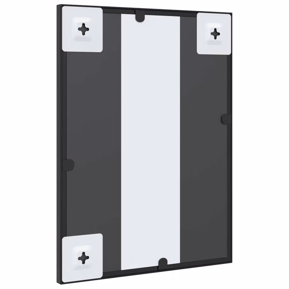 Berkfield Home Rectangular Wall Mirror in Black Metal and Glass, W: 30 cm, H: 40 cm – 4