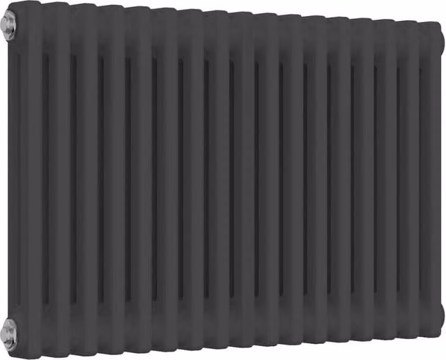 Bathroom Kingdom Colona Anthracite Double Column Horizontal Radiator, Grey, W: 78.5 cm, H: 50 cm – 1