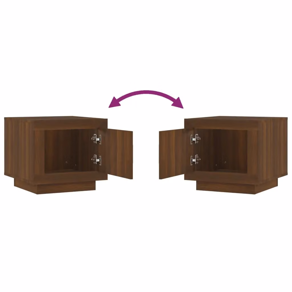 Berkfield Home Brown Oak Coffee Table in Engineered Wood W/D/H: 51 x 50 x 45 cm – 3
