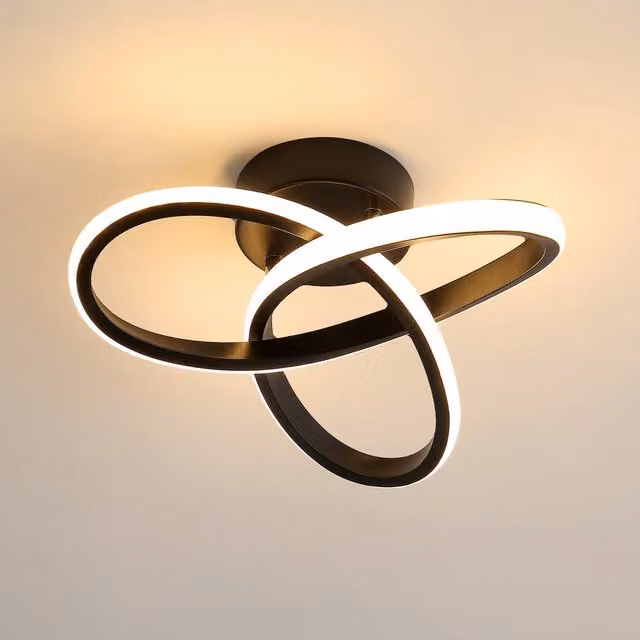 Pheashine Modern 22W LED Flower Ceiling Light in Black