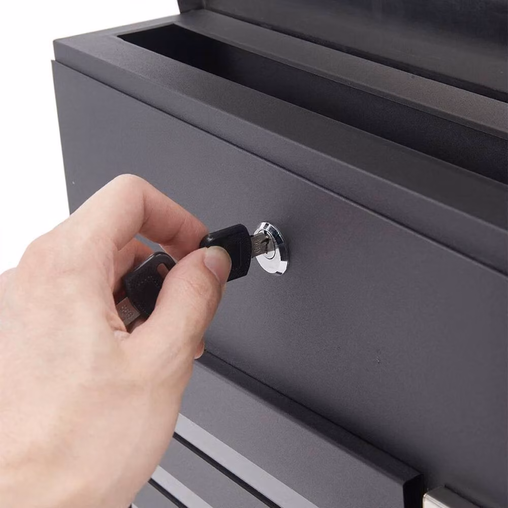 FLAVORA Grey Steel Metal Lockable Wall Mounted Letter Box – 3