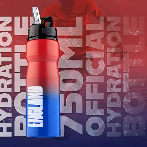 Hy-Pro International Aluminium Sports Water Bottle with Straw, 750ml, Red, Blue and Multicolour – 3