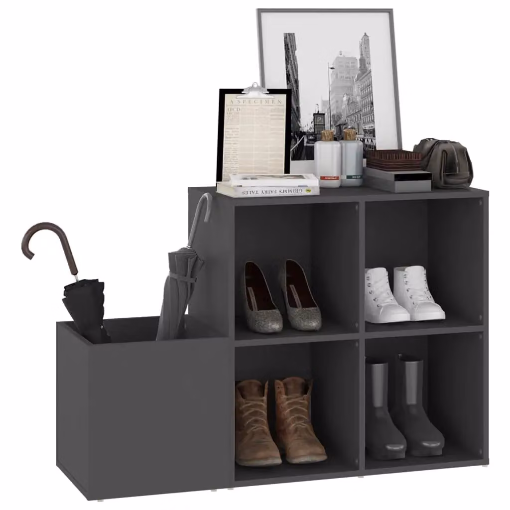 Berkfield Home Hall Shoe Cabinet in Grey, W/D/H: 105 x 35.5 x 70 cm – 3