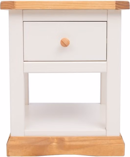 Cabinet Bits Trevi 1 Drawer Bedside Table with Shelf in White Pine Wood