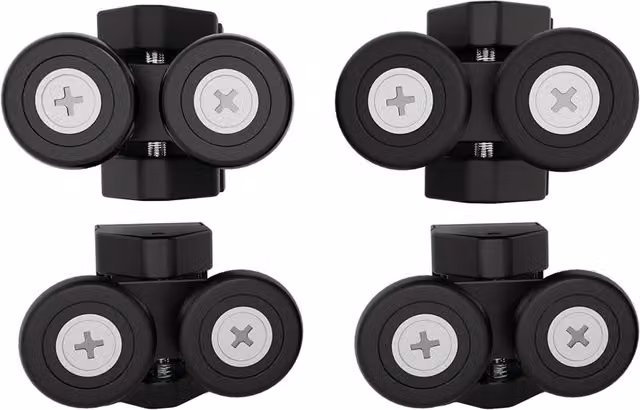 Nes Home Black Twin Upper and Bottom Roll Shower Door Wheels 23mm
