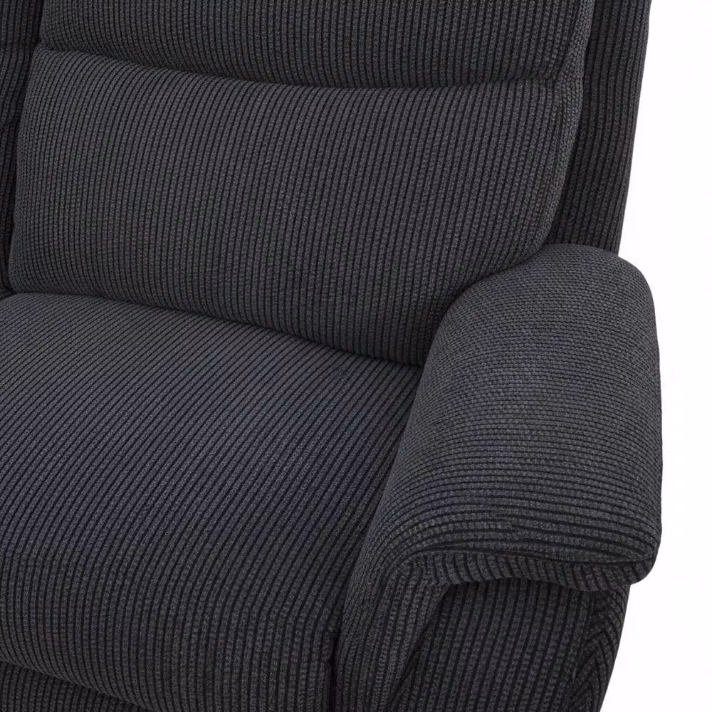 META Maverick 2 Corner L-Shape Sofa with 1 Power Recliner and USB Charging in Black – 3