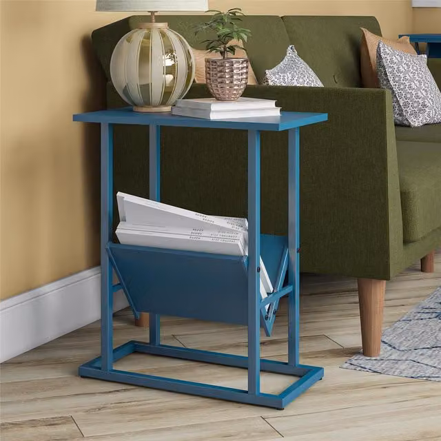 Novogratz Regal Mid-Century End Table in Blue
