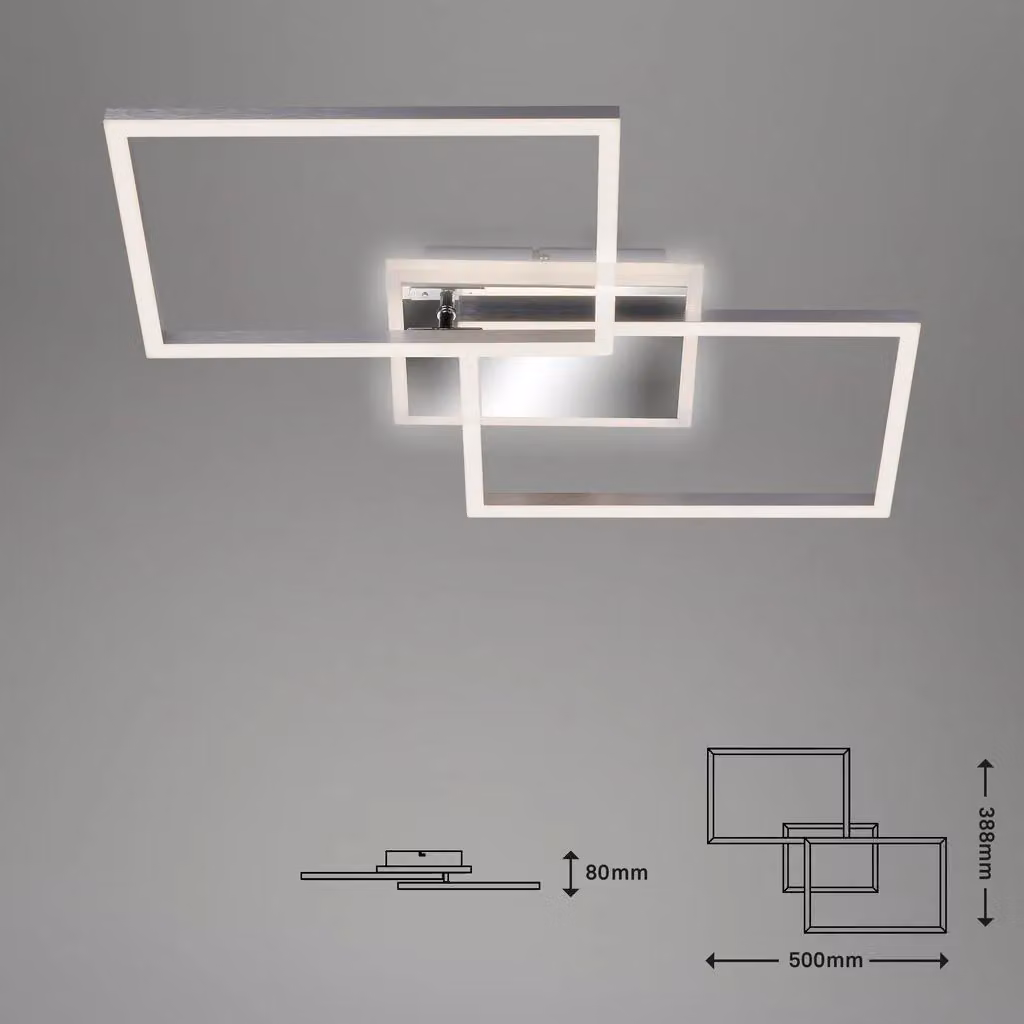 Briloner Chrome Aluminium 40W CCT LED Wall and Ceiling Light in Silver – 4