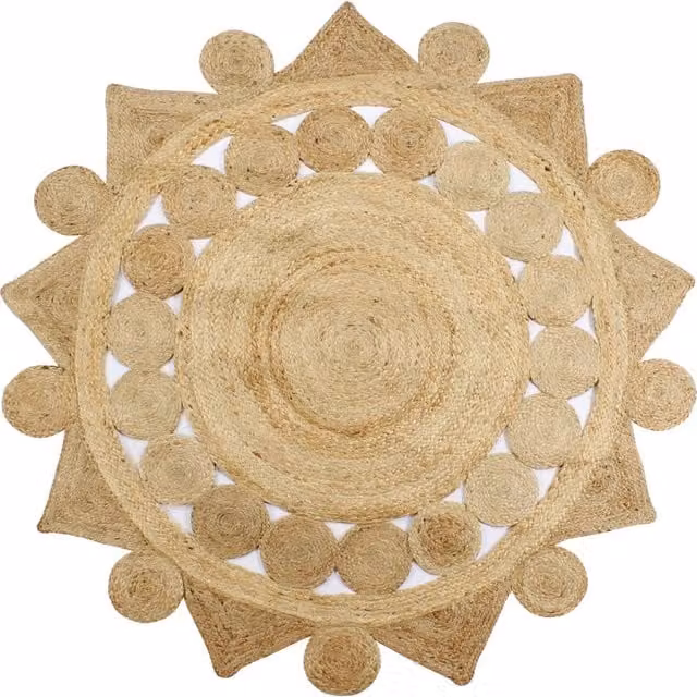 Berkfield Home Handmade Braided Jute Round Rug in Brown, Diameter: 100 cm