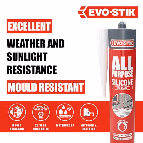 Pattex Mould Resistant Silicone Sealant, Transparent, 280 ml – 3