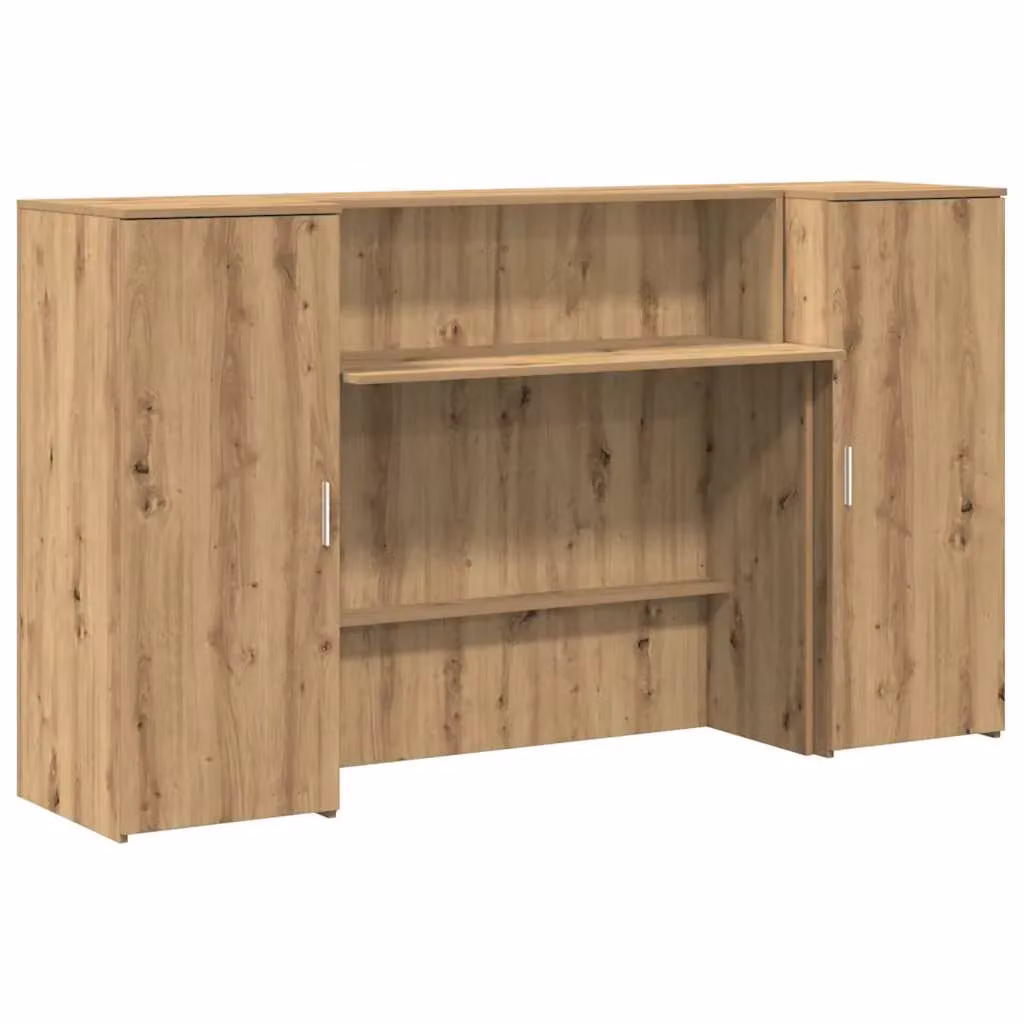 Berkfield Home Artisan Oak Reception Desk in Brown, W/D/H: 180 x 50 x 103.5 cm – 2