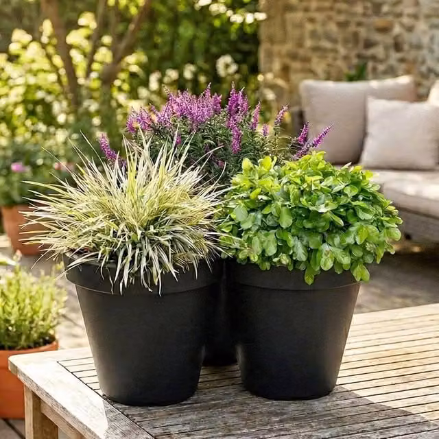 EONLION Triple Pocket Planter Tub in Grey, Anthracite or Black