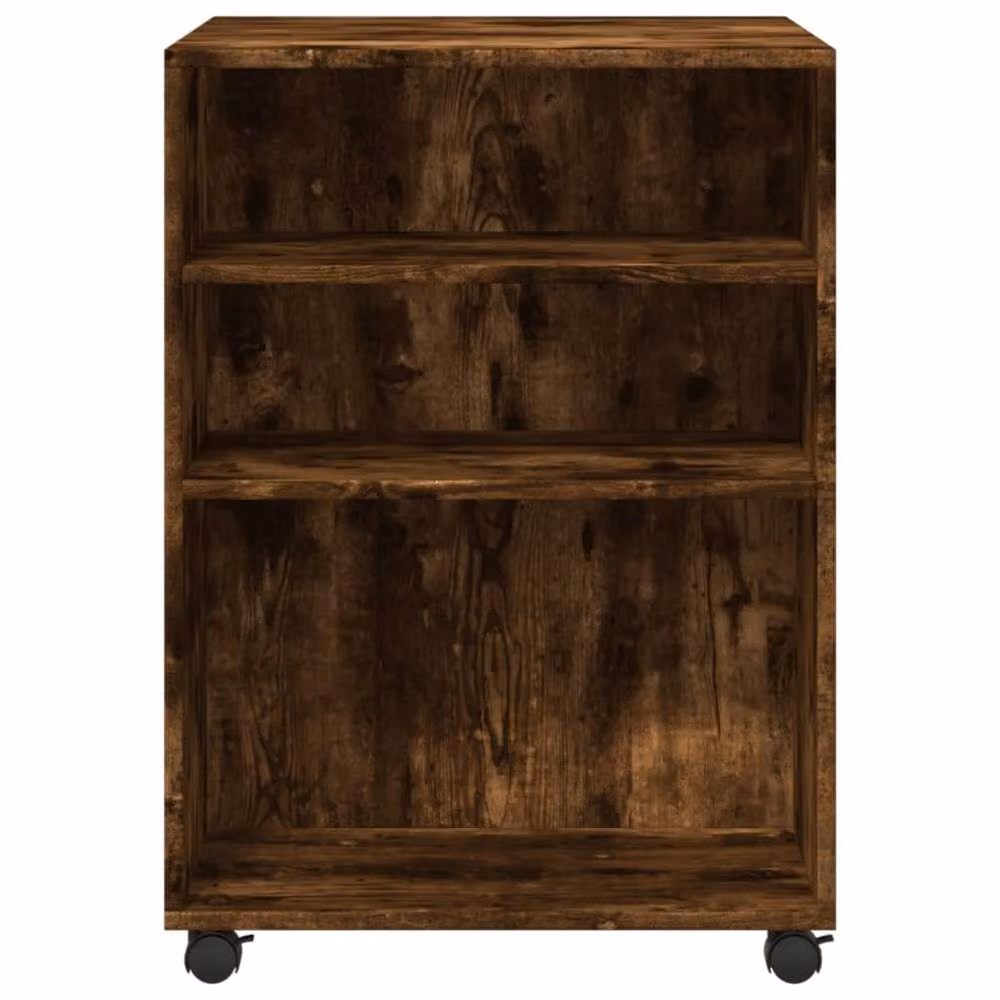 Berkfield Home Side Table with Wheels in Smoked Oak Brown, W/D/H: 55 x 60 x 78 cm – 4