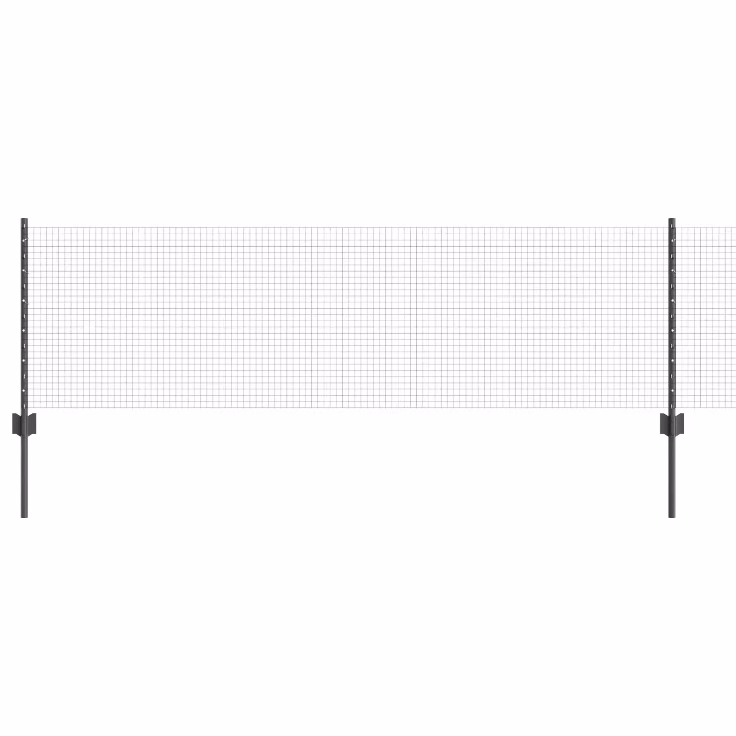 Berkfield Home Grey Powder-Coated Steel Welded Wire Fence with 22 U-Profile Posts, 0.6 x 50 m – 2