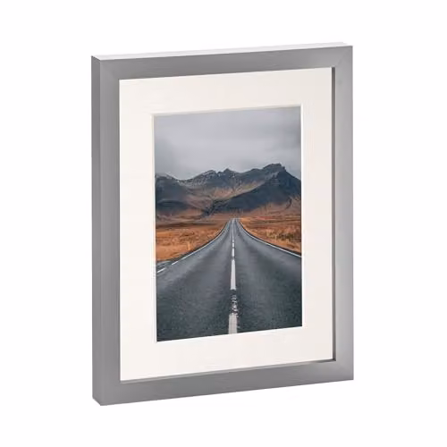Nicola Spring Single Rectangular Photo Frame in Grey with White Mount