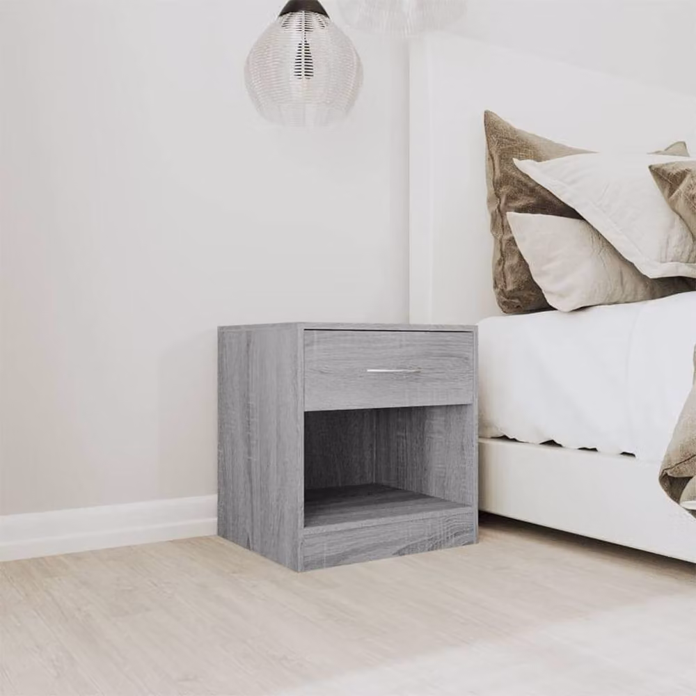Berkfield Home Set of 2 Modern Bedside Cabinets with Drawer in Grey Sonoma – 2