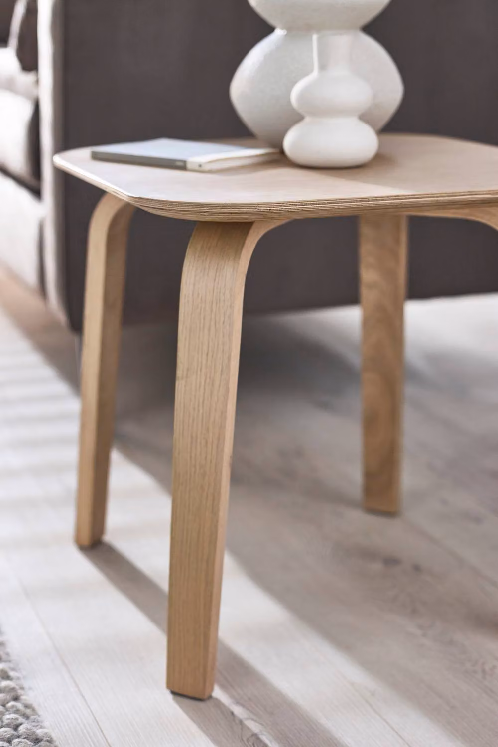 Julian Bowen Kaito Square Oak Wood Side Table in Brown – 5