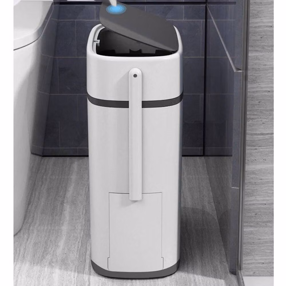 KORVIXA 2-in-1 Toilet Brush and Waste Bin Set in White – 3