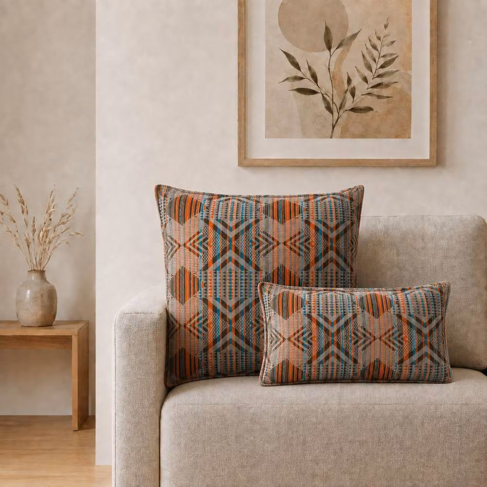 Serenityy Classic Urban Tribal Woven Cotton Cushion Cover, Orange, W/D/H: 60 x 60 x 60 cm – 3